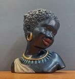 50 jaren MOOI zwart gips borstbeeld Afrikaans MEISJE DAME, Verzamelen, Ophalen of Verzenden, Gebruikt, Mens