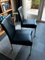 2 lederen eetkamerstoelen Bert Plantagie, Ophalen, Gebruikt, Twee, Zwart