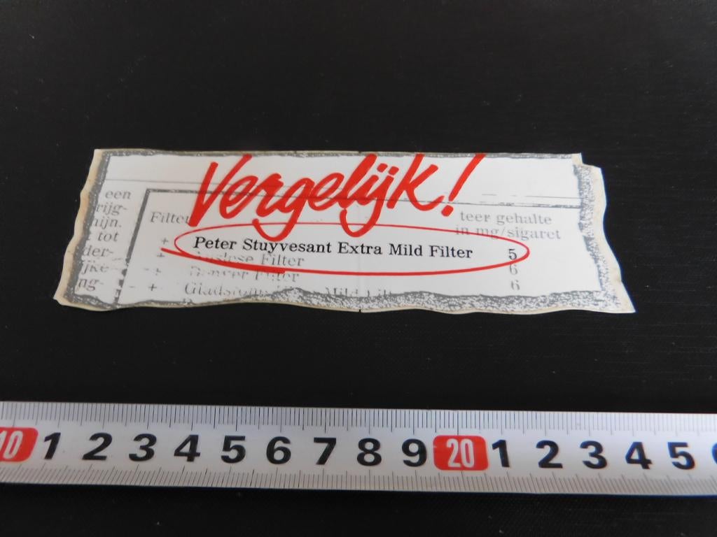 sticker Vergelijk !  PETER STUYVESANT Extra Mild Filter, Ophalen, Zo goed als nieuw