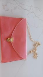 Roze Avondtasje enveloptas met Gouden Ketting, Sieraden, Tassen en Uiterlijk, Tassen | Damestassen, Ophalen, Zo goed als nieuw