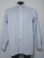 Blauw gestreept overhemd van De Bijenkorf, Verzenden, Zo goed als nieuw, Halswijdte 43/44 (XL)