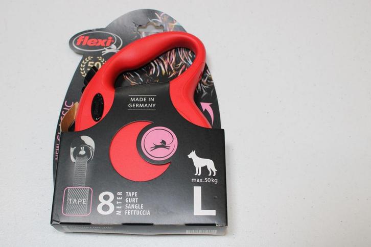 Flexi TAPE classic L 8m max 50KG rood, Dieren en Toebehoren, Hondenriemen, Nieuw, Hondenriem, Ophalen of Verzenden