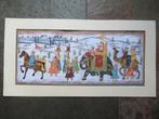 OLIEVERF uit India 53x27 cm in lijst kleurig met Olifant €50, Antiek en Kunst, Ophalen of Verzenden