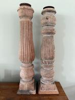 Houten Baluster Kandelaars - 60cm - Eye Catcher!, Huis en Inrichting, Woonaccessoires | Kandelaars en Kaarsen, Gebruikt, 50 tot 75 cm
