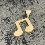 14 karaat gouden hanger muzieknoot model, Ophalen of Verzenden, Zo goed als nieuw, Goud, Kruis of Symbool