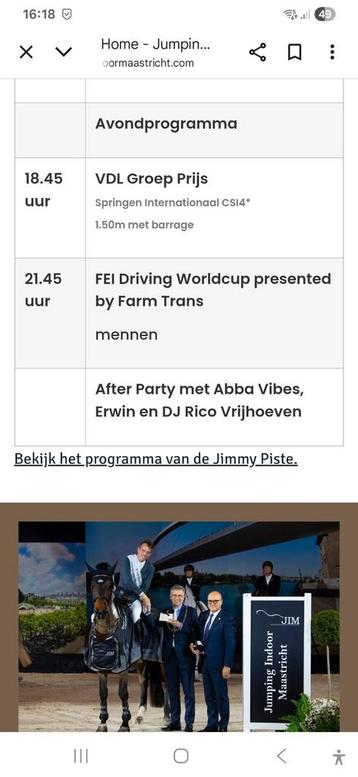 2 tickets voor Jumping Maastricht 7-11 vanaf 18 uur beschikbaar voor biedingen