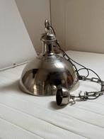 Industriële zilveren hanglamp, Huis en Inrichting, Lampen | Hanglampen, Overige materialen, Polished nickel, Ophalen of Verzenden