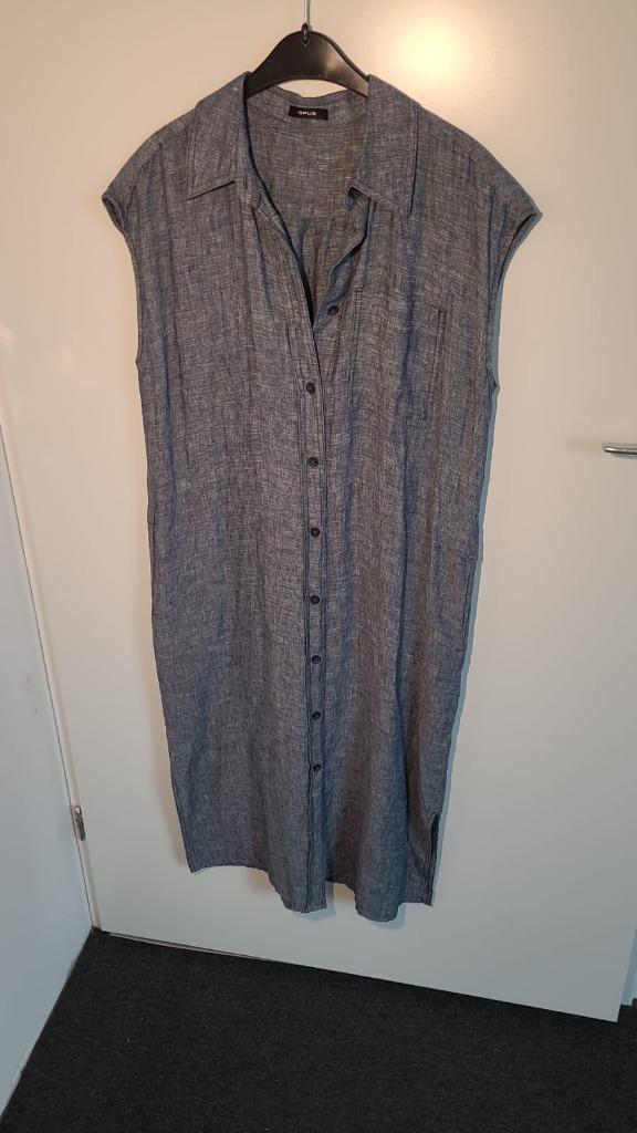 Jurk Merk Opus 100 % linnen, Kleding | Dames, Jurken, Zo goed als nieuw, Maat 42/44 (L), Blauw, Onder de knie, Ophalen of Verzenden