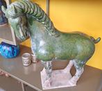 Groot groen aardewerk beeld paard oude Chinese stijl IZGS, Ophalen, Gebruikt, Dier