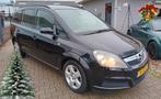Opel Zafira 1.6 BJ2006 7 PERSOONS, NIEUWE APK! TREKHAAK, Voorwielaandrijving, Stof, 74 €/maand, Zwart
