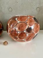 2x grote mooie vazen 20x30 cm. bloempotten bruin/zwart/wit, Huis en Inrichting, Ophalen, Overige kleuren, Aardewerk of Porselein