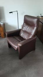 Handmatig verstelbare relaxstoel. Echt leer., 75 tot 100 cm, Gebruikt, Leer, 75 tot 100 cm
