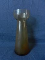Leerdam / Maastricht glas oker amber hyacinthen vaas 19,5 cm, Antiek en Kunst, Antiek | Glas en Kristal, Ophalen of Verzenden