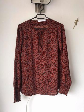 Z.g.a.n bruine "Costes Top" met zwarte Animalprint maat M beschikbaar voor biedingen