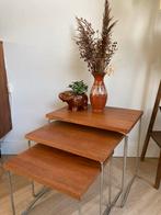 Mimiset Brabantia Vintage Teak nesting tables, Ophalen of Verzenden, Gebruikt, Rechthoekig, Minder dan 55 cm