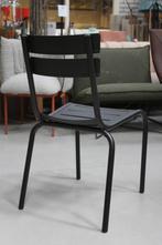 Hippe zwarte tuinstoelen aluminium terras horeca stapelbaar, Ophalen, Nieuw