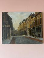 Oud Stadsgezicht Schilderij 50x40, Antiek en Kunst, Kunst | Schilderijen | Klassiek, Ophalen of Verzenden
