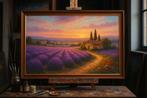 Lavendelvelden Provence schilderij op aanvraag, Minder dan 50 cm, Oorspronkelijke maker, Verzenden, Nieuw