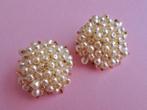 jwg XL Grote vintage 80s parel kralen oorbellen wit clips, Verzenden, Overige materialen, Oorbellen