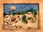 Antroposofisch wolschilderijtje ‘roodborstje in de sneeuw’, Hobby en Vrije tijd, Vilt, Ophalen of Verzenden, Nieuw, Figuurtje(s)