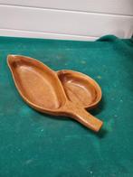 schaal hout blad vorm twee vakken, Huis en Inrichting, Woonaccessoires | Schalen en Manden, Ophalen of Verzenden, 'T Olde Gre-j