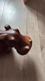 Houten Nijlpaard, Antiek en Kunst, Kunst | Beelden en Houtsnijwerken, Ophalen of Verzenden