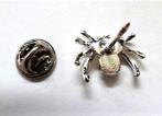 Broche, steekbroche spin, verzilverd, met strass (7918), Ophalen, Overige materialen, Zo goed als nieuw, Zilver