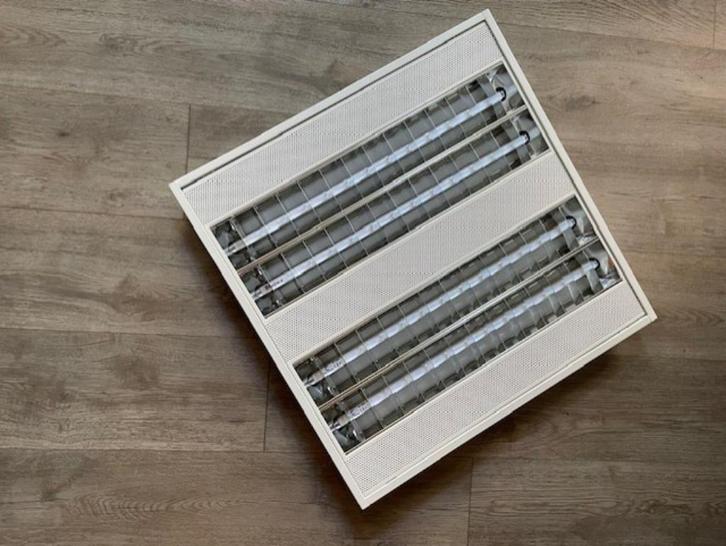 Inlegarmaturen 60x60 cm wit, Doe-het-zelf en Verbouw, Bouwverlichting, Gebruikt, Lamp met armatuur, Minder dan 50 watt, Ophalen