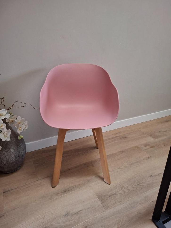 Roze stoel, Huis en Inrichting, Stoelen, Gebruikt, Eén, Hout, Kunststof, Wit, Ophalen