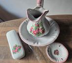 Lampetset met rozenmotief - Vintage, Antiek en Kunst, Antiek | Keramiek en Aardewerk, Ophalen of Verzenden