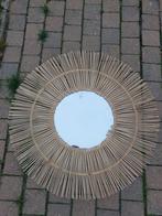 Rotan/bamboe Spiegel - Sfeervolle Wanddecoratie, Ophalen, Zo goed als nieuw, Rond, 50 tot 75 cm
