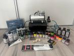 Airbrush set + Angelus leerverf - weinig gebruikt, Ophalen of Verzenden, Zo goed als nieuw, Airbrush en Toebehoren