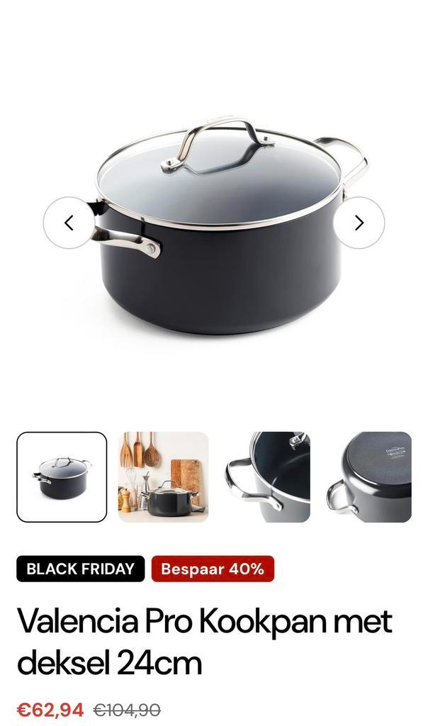 GreenPan Copenhagen Kookpan 24cm - Nieuw!, Huis en Inrichting, Keuken | Potten en Pannen, Nieuw, Koekenpan of Braadpan, Aluminium