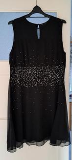 Zwarte feest/gala jurk met pailetten, Galajurk, Zwart, Maat 42/44 (L), Ophalen of Verzenden