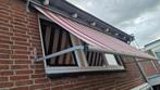 Elektrisch Knikarmscherm met Rood-Witte Strepen, Tuin en Terras, Elektrisch, Ophalen of Verzenden, Zo goed als nieuw, 250 cm tot 450 cm