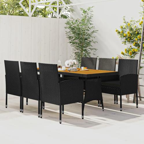 7-delige Tuinset poly rattan zwart gratis bezorgd, Tuin en Terras, Tuinmeubel-accessoires, Nieuw, Ophalen of Verzenden