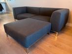 Royale bank + hocker | Antraciet Wol, Huis en Inrichting, Banken | Bankstellen, Ophalen, Tweepersoons, 75 tot 100 cm, Zo goed als nieuw