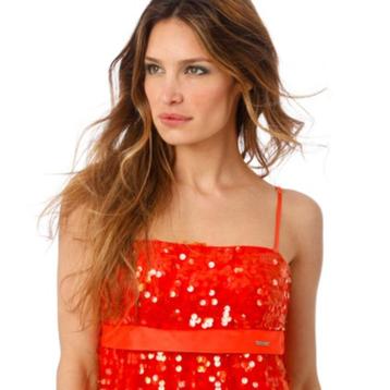 NIEUWE oranje paillettes Jurk GALAJURKJE - Patrizia Pepe beschikbaar voor biedingen