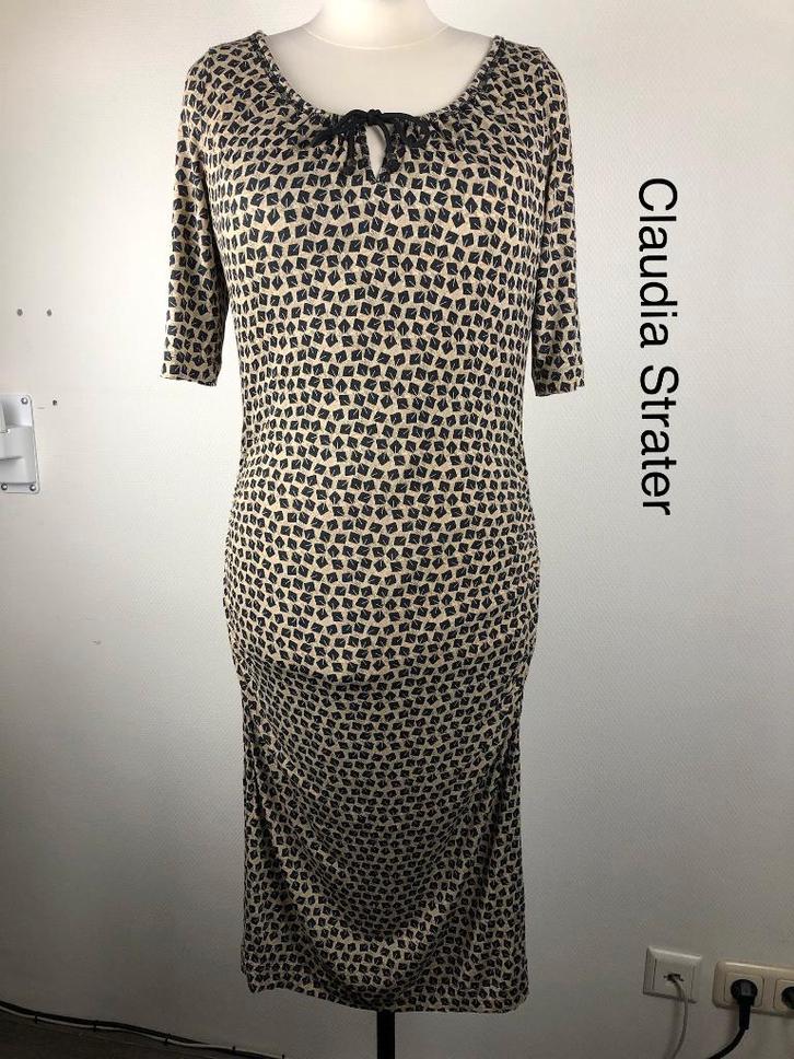 Claudia Strater Jurk  (mt: 42) 18,5/7830, Kleding | Dames, Jurken, Zo goed als nieuw, Maat 42/44 (L), Bruin, Onder de knie, Ophalen of Verzenden