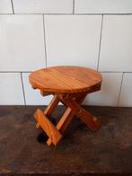 snoezig vintage rond hout klap- plantentafeltje vensterbank, Antiek en Kunst, Ophalen