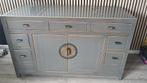 Chinese kast dressoir blauwgrijs hout, Huis en Inrichting, Kasten | Dressoirs, Ophalen, 100 tot 150 cm, Zo goed als nieuw, Chinees