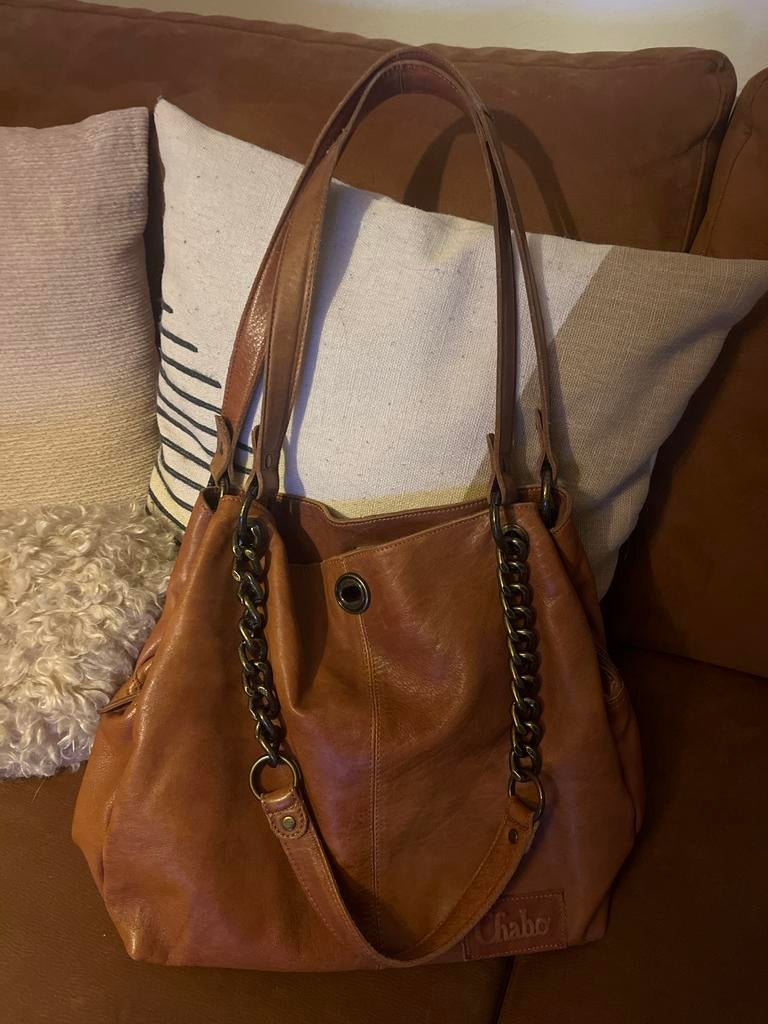 Chabo tas - Zo goed als nieuw!, Sieraden, Tassen en Uiterlijk, Tassen | Damestassen, Ophalen, Zo goed als nieuw, Bruin, Handtas