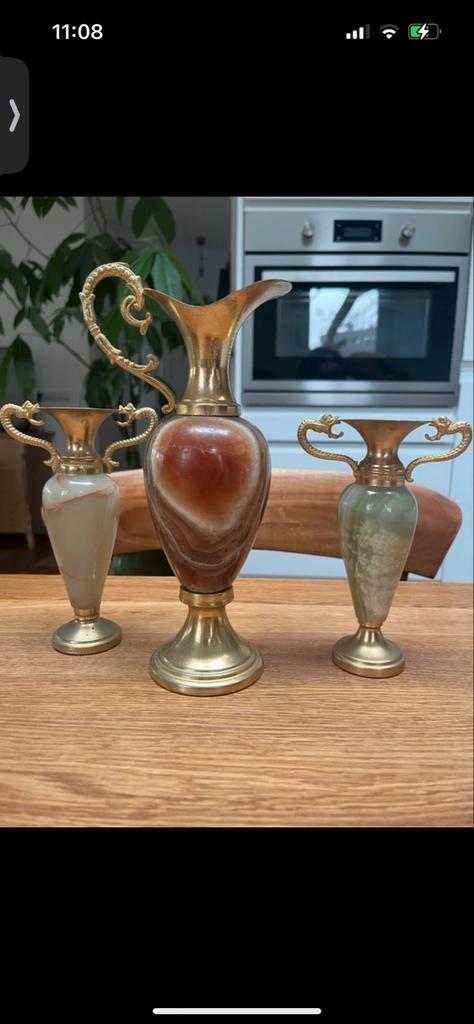 Aladin Vaasjes van Edelsteen - Mooie Staat, Antiek en Kunst, Antiek | Vazen, Ophalen of Verzenden