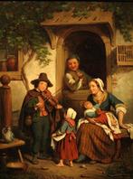 Mooi olieverfpaneel uit 1859, Verzenden