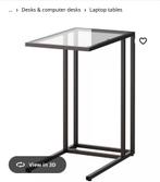 VITTSJÖ Laptophouder Zwartbruin/Glas, Ophalen, Gebruikt, Glas, 25 tot 50 cm