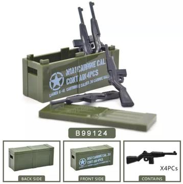 🎁 WW2 Bouwstenen - G27 - US wapenkist "Carbine Gun" 🎁 beschikbaar voor biedingen