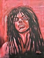 Robuust rood (Ibrahim Sesay Jr), Antiek en Kunst, Kunst | Schilderijen | Modern, Ophalen of Verzenden