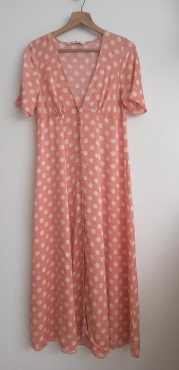 Zara zachtroze polkadots jurk, maat M, nieuw beschikbaar voor biedingen