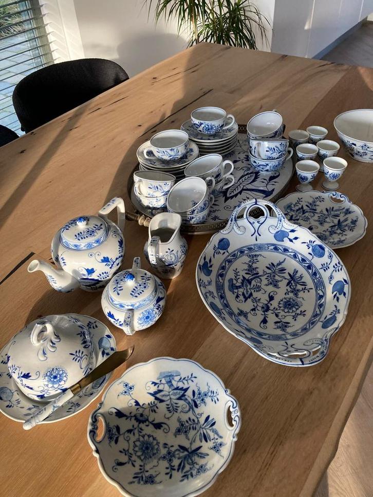 Antiek Duits Zwiebelmuster Porselein (1890-1925), Antiek en Kunst, Antiek | Servies compleet, Ophalen
