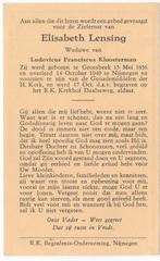 Elisabeth Lensing 1856 Groesbeek + 1949 Nijmegen, 93 jaar, Verzenden